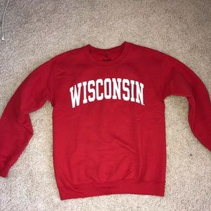 red Wisconsin Crewneck